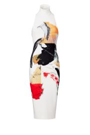 Solace London White Print Dakota Sheath at Rent The Runway